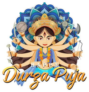 Mutlu Durga Puja Etkinlik Günü illüstrasyonları