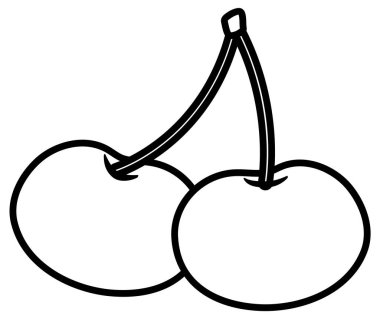 Renklendirme için kiraz karalama ana hatları