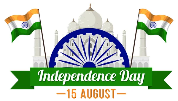 Χαρούμενη Ινδία Ανεξαρτησία Ημέρα Εικονογράφηση — Διανυσματικό Αρχείο