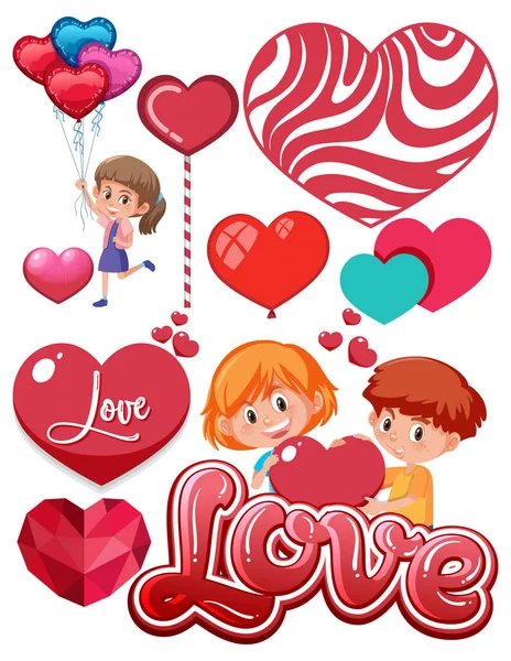 Thème Saint Valentin Avec Nombreux Cœurs Illustration — Image vectorielle