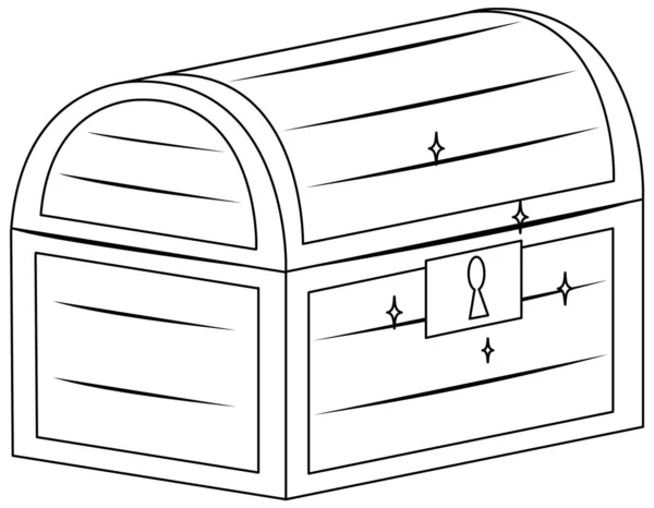 宝盒黑白涂鸦人物形象图解 — 图库矢量图片