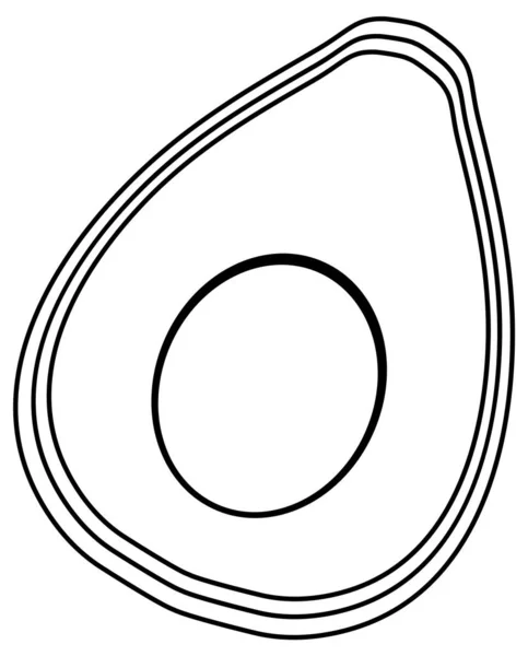 Авокадо Каракулі Контур Розфарбування Ілюстрації — стоковий вектор