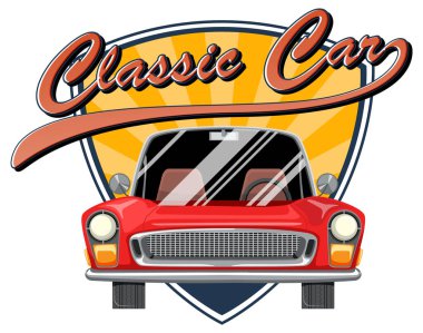 Eski araba manzaralı klasik araba konsepti.