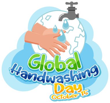 Küresel Yıkama Günü Afiş Tasarımı illüstrasyonu