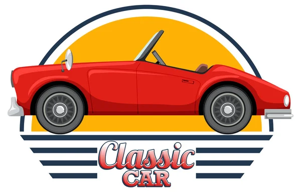 Классический Логотип Автомобиля Классическим Автомобилем Белом Фоне — стоковый вектор