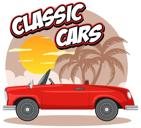 Classic Car Concept Old Car Side View Illustration — Stock Vector