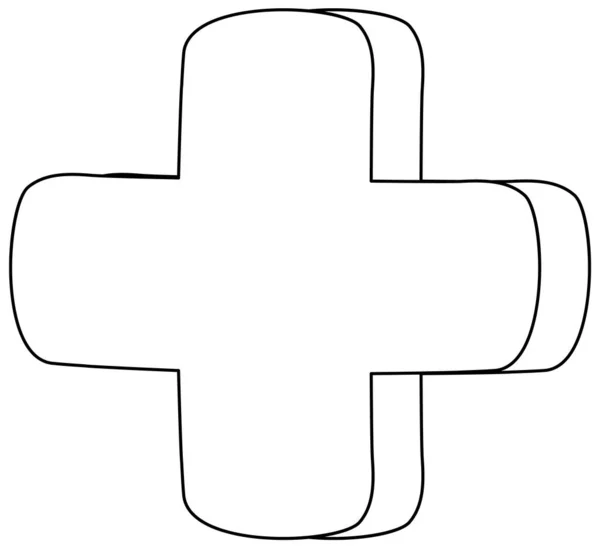 Matematica Più Simbolo Schizzo Scarabocchio Illustrazione Colorante — Vettoriale Stock