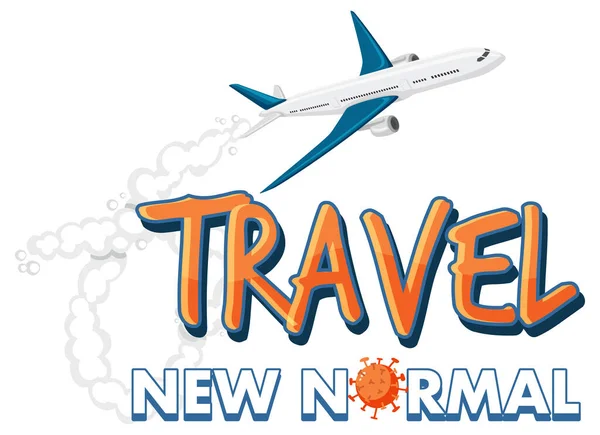 Podróż Nowe Normalne Logo Słowo Projekt Ilustracja — Wektor stockowy