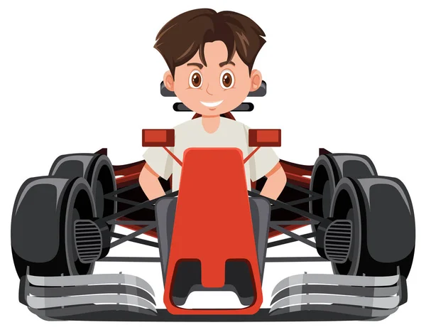 Homme Volant Formule Une Illustration Voiture Course — Image vectorielle