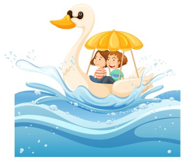 Beyaz arkaplanda ördek teknesi olan bir su sıçraması