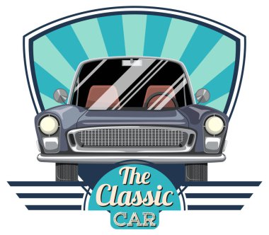 Eski araba manzaralı klasik araba konsepti.