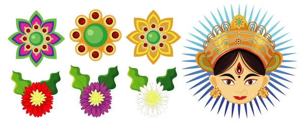 Heilig Object Decoratie Voor Indiase Festival Illustratie — Stockvector