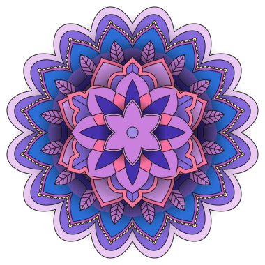 İnce çizgileri olan klasik mandala