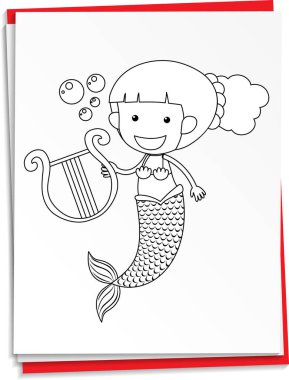 Deniz kızı ana hatlı çizelge çizelgesi çizimi