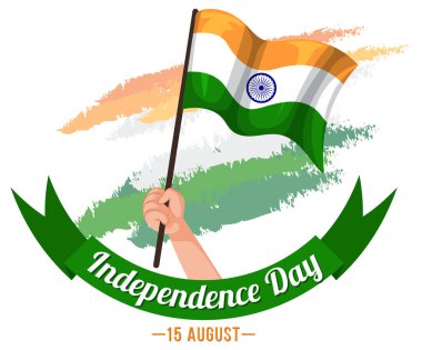 Mutlu Hindistan Bağımsızlık Günü illüstrasyonları