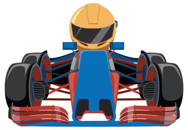 Yarışçı illüstrasyonlu Formula 1 yarış arabası.