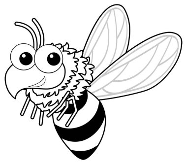 Siyah ve beyaz doodle karakter çizimi