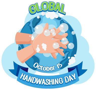 Küresel Yıkama Günü Afiş Tasarımı illüstrasyonu