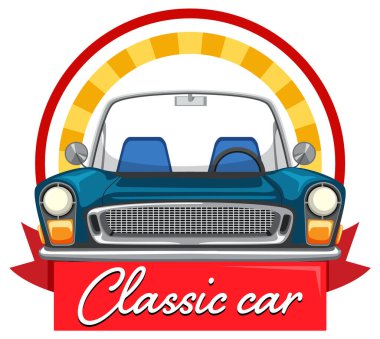 Eski araba manzaralı klasik araba konsepti.