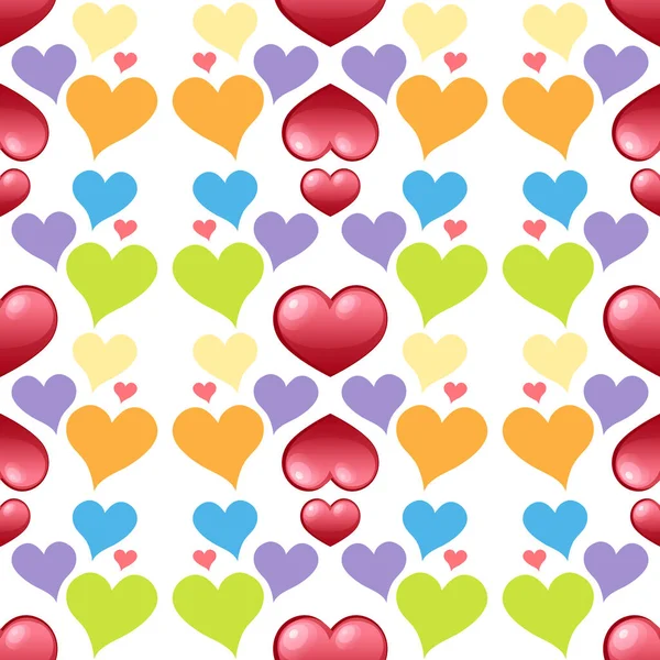 Απρόσκοπτη Πολύχρωμη Απεικόνιση Μοτίβο Καρδιά — Διανυσματικό Αρχείο