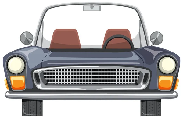 Класична Концепція Автомобіля Старою Ілюстрацією Переднього Виду Автомобіля — стоковий вектор