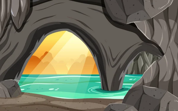 卡通画风格中的洞穴景观 — 图库矢量图片