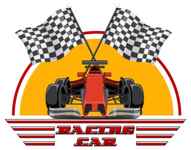 Beyaz arkaplanlı yarış arabası logosu