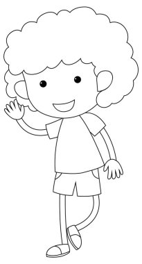 Siyah beyaz karalama karakteri çizimi