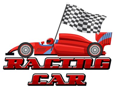 Beyaz arkaplanlı yarış arabası logosu