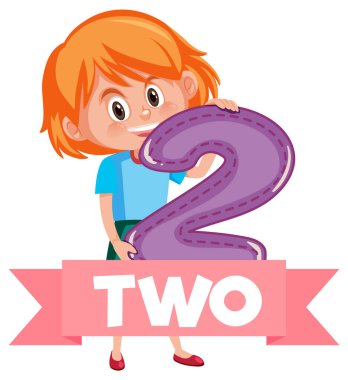 Çizgi film karakterini elinde tutan öğrenci kız beyaz arkaplan resimlerinde izole edilmiş.