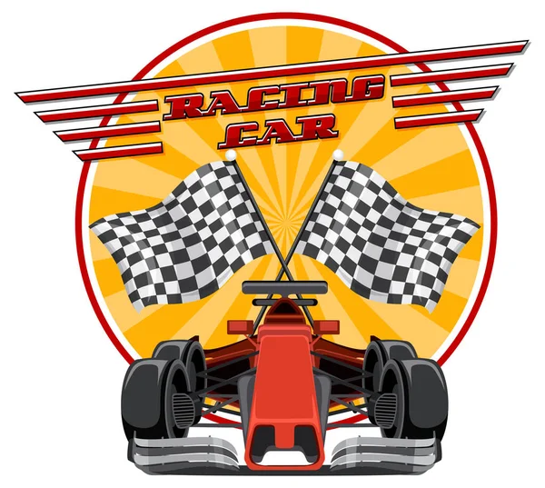 Racing Car Logo Racing Car White Background Illustration — Stock Vector