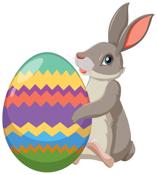 Cute Easter Bunny Dekorowane Jaj Ilustracji — Wektor stockowy