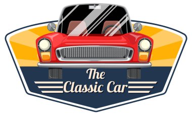 Eski araba manzaralı klasik araba konsepti.