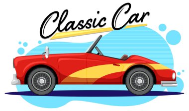 Eski araba manzaralı klasik araba konsepti