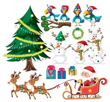 Ağaç ve süslemeli Noel seti