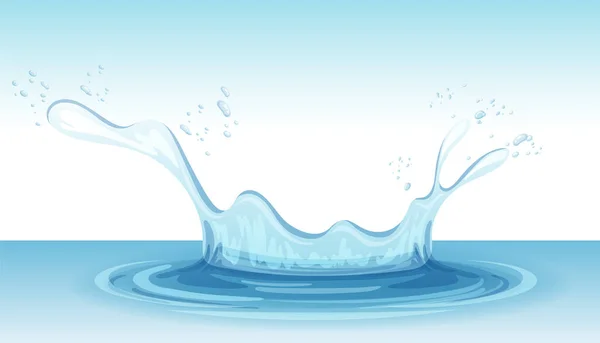 Respingo Água Ilustração Fundo Branco — Vetor de Stock