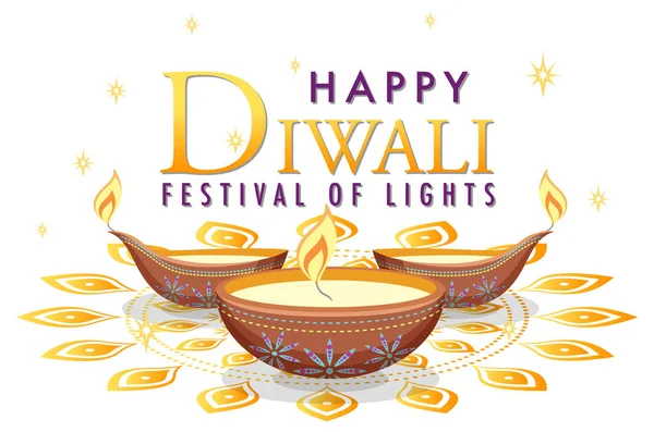 Diwali Indisches Lichterfest Illustration — Stockvektor