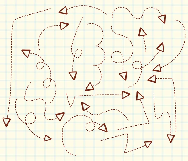 白地図上の異なる方向の矢印のセット — ストックベクタ
