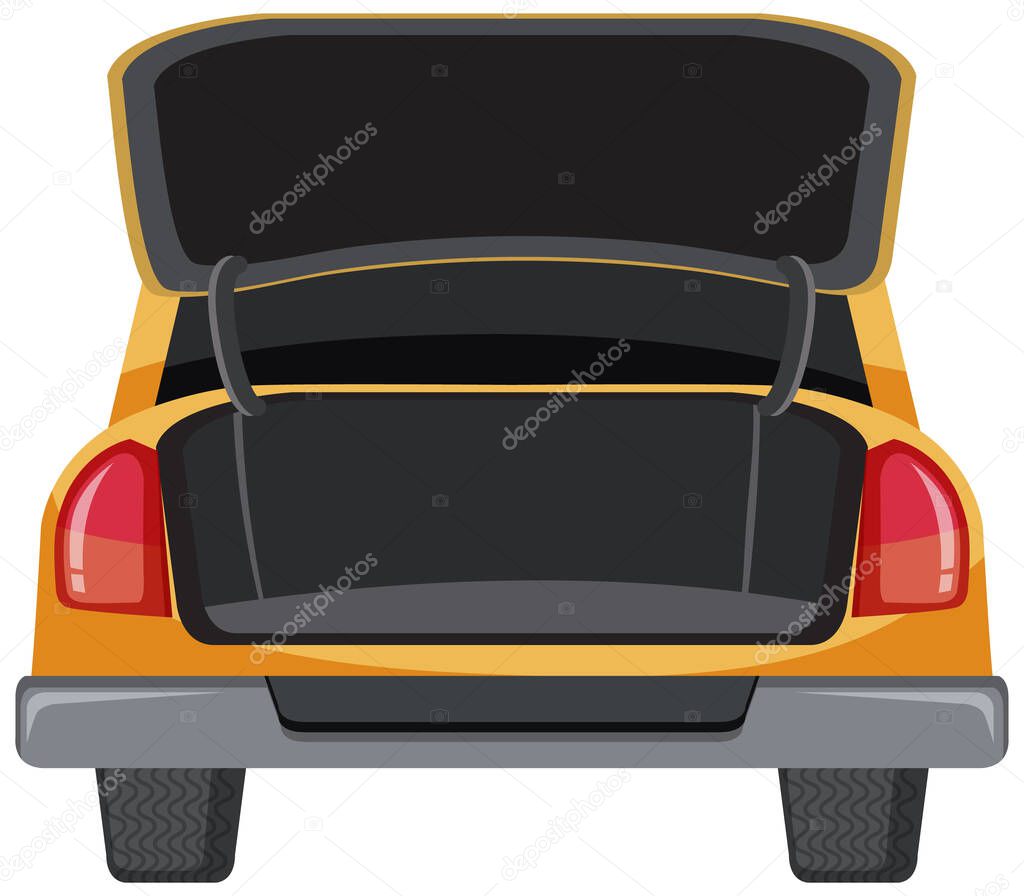 A car boot on white background illustration