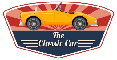 Eski araba manzaralı klasik araba konsepti