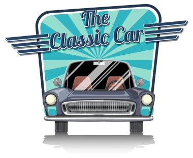 Beyaz arkaplanda klasik araba logosu