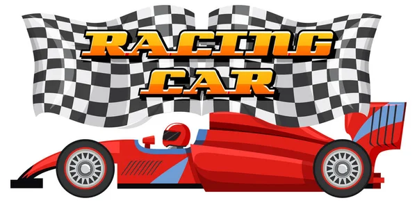 Racing Car Logo Racing Car White Background Illustration — Stock Vector