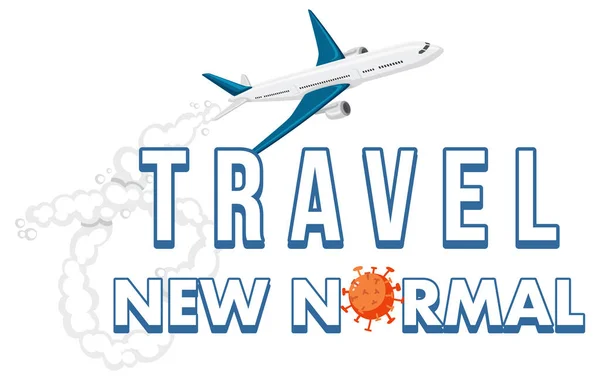 Travel New Normal Word Logo Design Illustration — Stock Vector