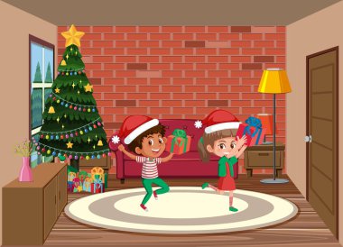 Noel 'i evde kutlayan çocuklar
