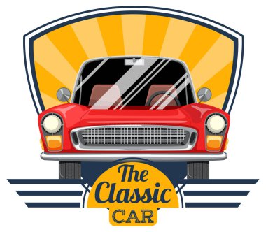 Eski araba manzaralı klasik araba konsepti.