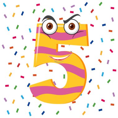 Beyaz arkaplan illüstrasyonunda numara çizgi filmi