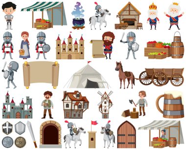 Ortaçağ karakterleri çizimler oluşturur