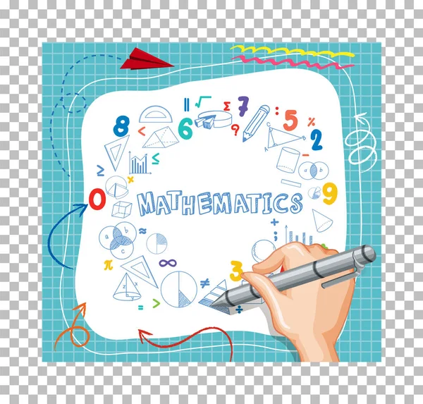 Hand Writing Math Formula Paper Note Grid Background Illustration — Stock Vector