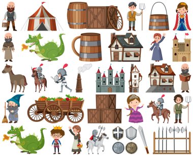 Ortaçağ karakterleri çizimler oluşturur