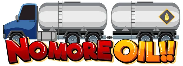 Geen Olie Cartoon Woord Logo Ontwerp Illustratie Meer — Stockvector